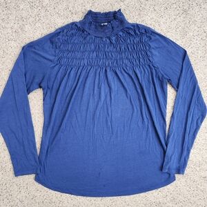 Sundance Blue Gabrielle Dreamer Smocked Long Sleeve Top